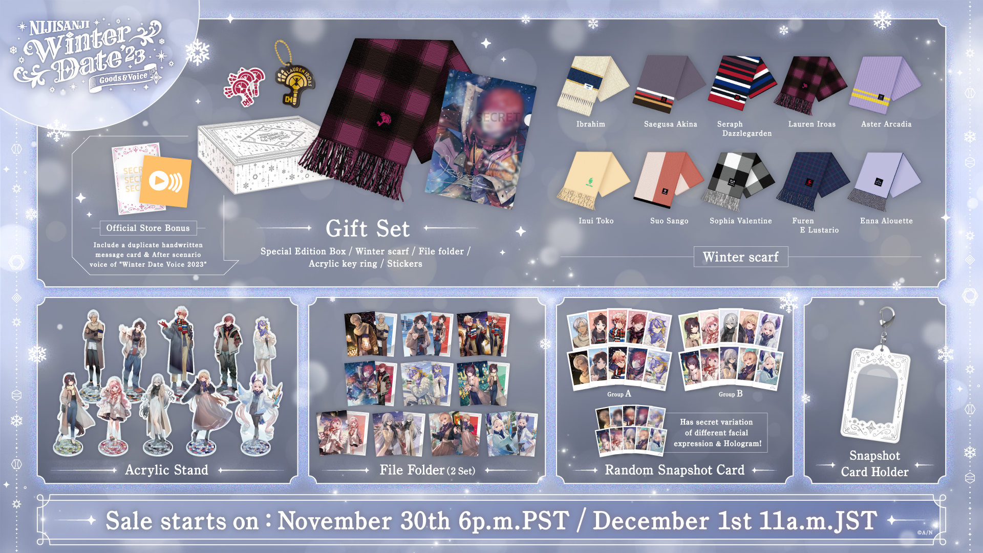 NIJISANJI EN announces “Winter Date 2023 Goods & Voice